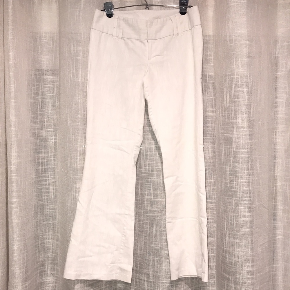 White Flare Linen Blend Pants